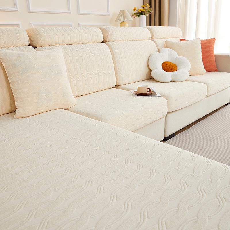 Neuer Sofabezug aus Jacquard-Samt, universelles All-Inclusive-Wohnzimmerkissen, universelle, kratzfeste, elastische Sofakappe für alle vier Jahreszeiten