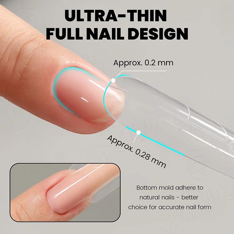 Sandwich Dual Nail Forms 240Pcs 15Size Extensions-Dual Forms Coffin Oval Almond Nail Forms Top Mold Bottom Mold Extensions