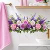 Waterproof Removable Floral Wall Stickers No Residue Adhesive Decals for Sink Area Bathroom Wall Art Decoration