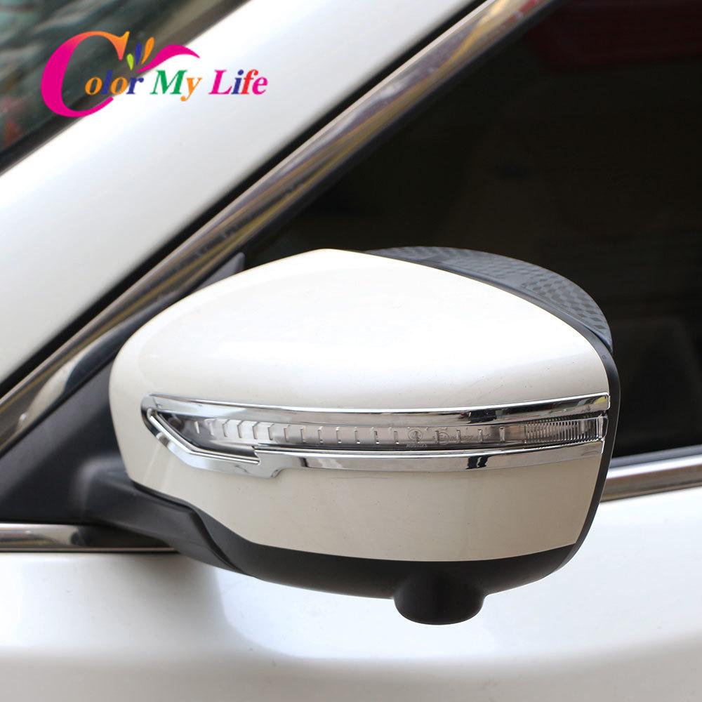 Color My Life Chrome Rearview Mirror Cover Strips Rear View Mirror Protector Trim for Nissan X-trail Xtrail T32 2014-