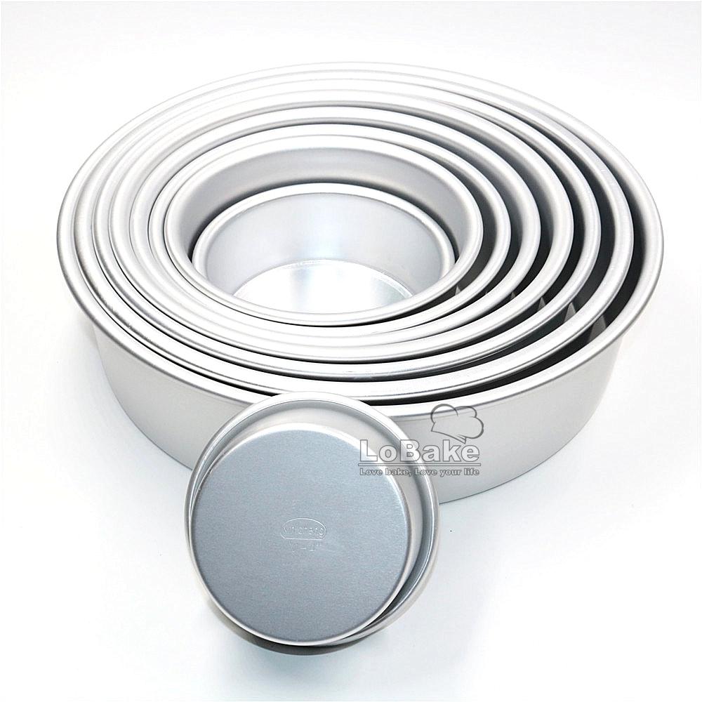 4-12 Zoll Fester Boden Einfache Runde Form Eloxieren Aluminium Metall Chiffon Kuchenform Brotform Mousseformen Pfannen DIY Backen