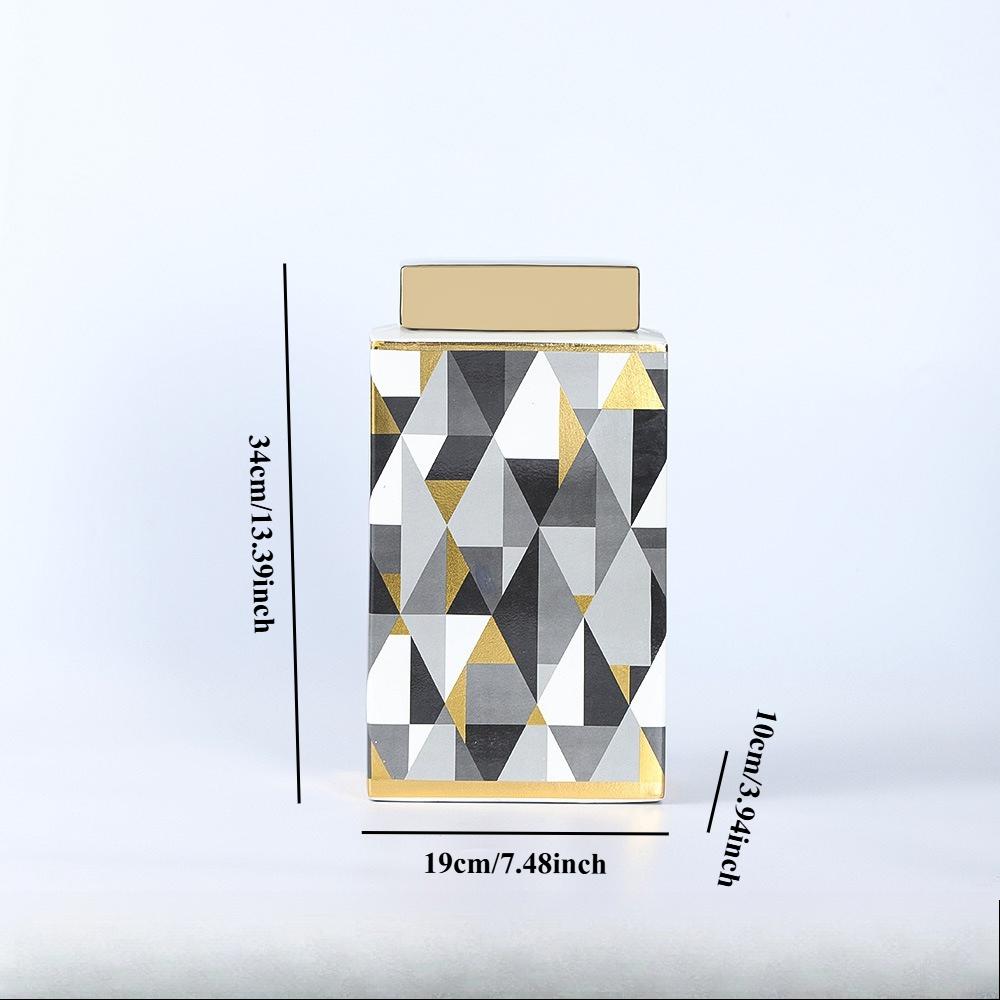 Light Luxury Three In One Ceramic Jar with Lid, Home Decoration, Handicrafts, Storage Cabinets, Vases, Multi-purpose Design