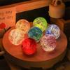 LED Wood Stand 7 Colorful Glass Ball Detachable Glaze Beads Glass Sphere Figurine  Tabletop
