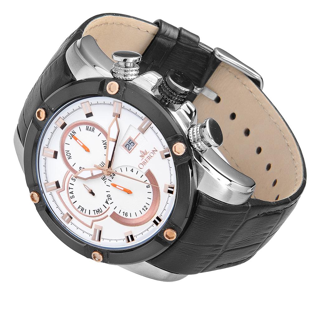 Obelon Men'S Leather Watch Ob-912 Stwt