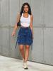 Rose Beauty A Y2K Street High Waist Flap Pocket Tape Detail Work Cargo Denim Bermuda Wide Leg Jean Shorts Summer Comfy Trendy Jorts
