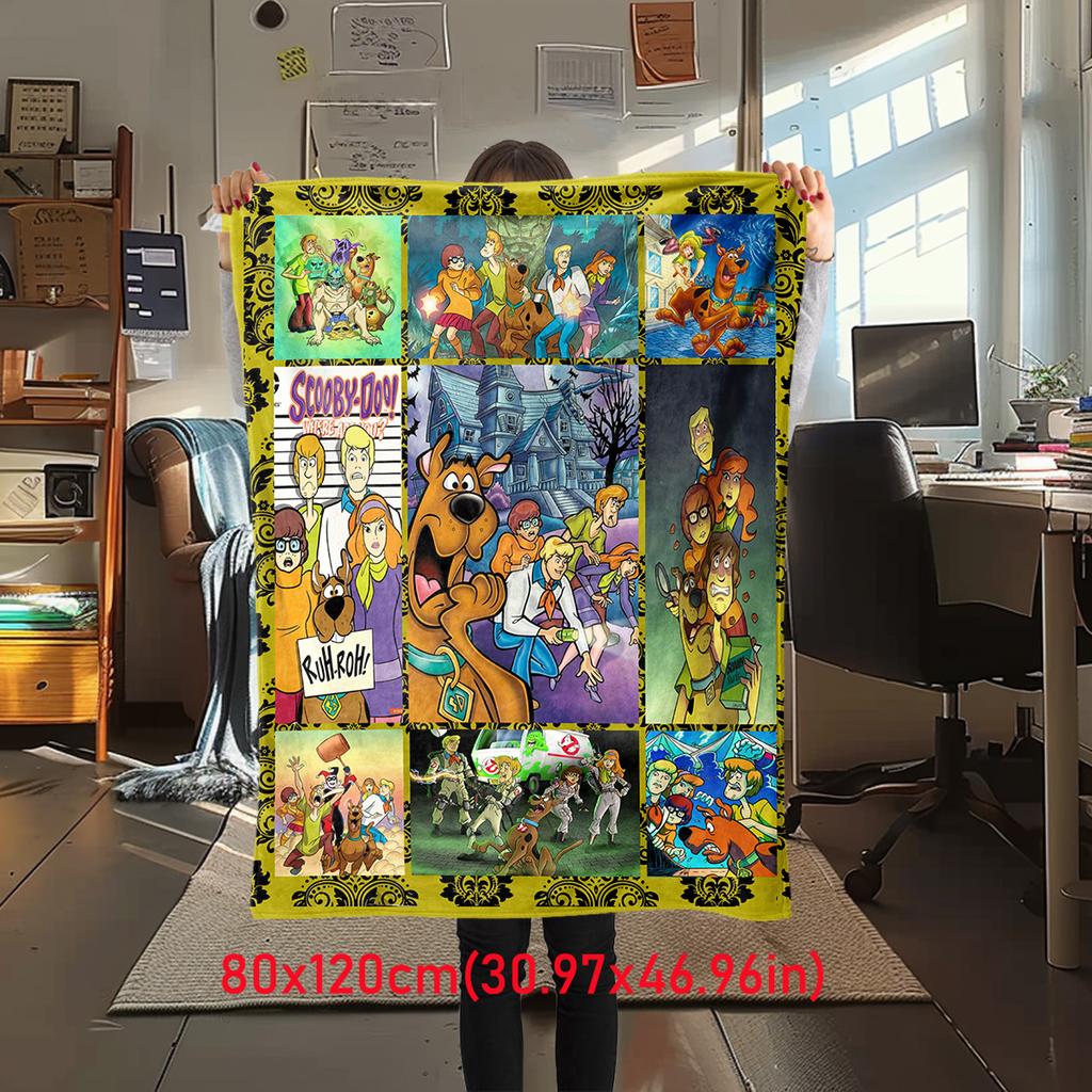 Halloween fantasy comedy adventure cartoon movie Scooby-Doo blanket soft home furnishing nap decoration four seasons warm Sherpa blanket U13