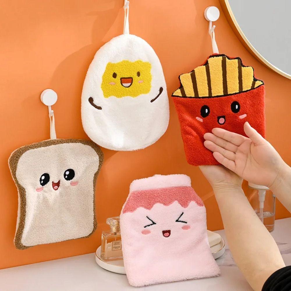 

Coral Plush Hand Towel Cute Hand Cloth Kitchen Accessories Bath Towel Children 3