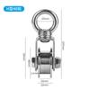 1pc U Type Swivel Pulley Detachable 304 Stainless Steel Duplex Bearing Pulley Block for Lifting Heavy Duty Traction Wheel
