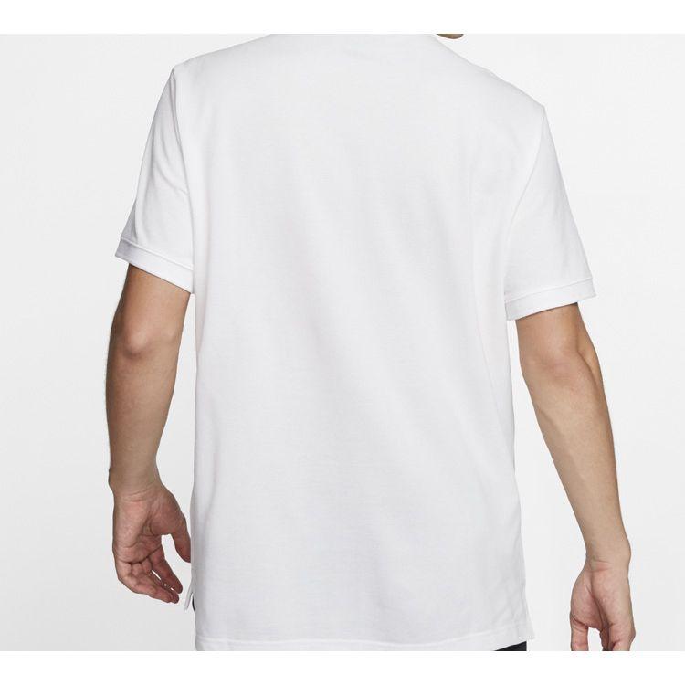 Nike Sportswear Embroidered Letter Logo Solid Color Casual Short Sleeve Polo Shirt Men Tops White CJ4457-100