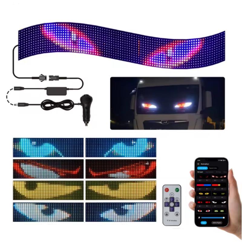 Devil Eye LED Flexible Screen for Truck Windows - Remote Control Interior Atmosphere Light.