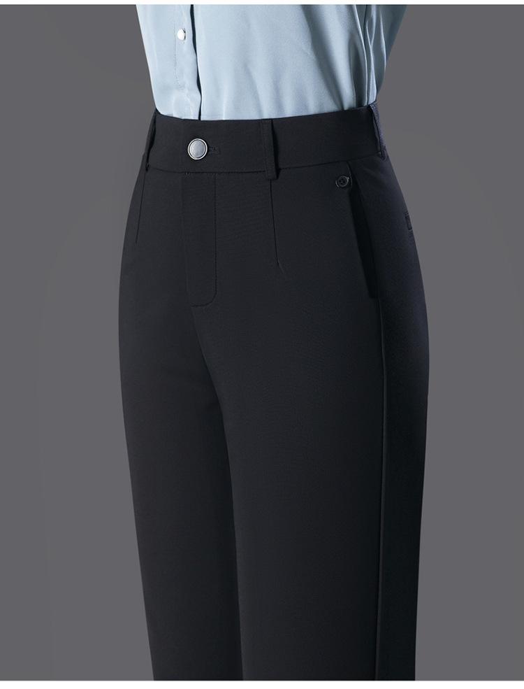 Dámské jarní 2025 high-endové slim fit kalhoty s vysokým pasem, elastickým pasem a zipem, pro volný čas