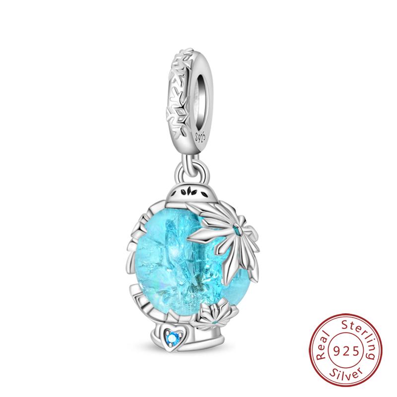 925 Silver Snowflake Snowman Penguin Charm Pendant Winter Jewelry Gift For Women DIY Birthday Present