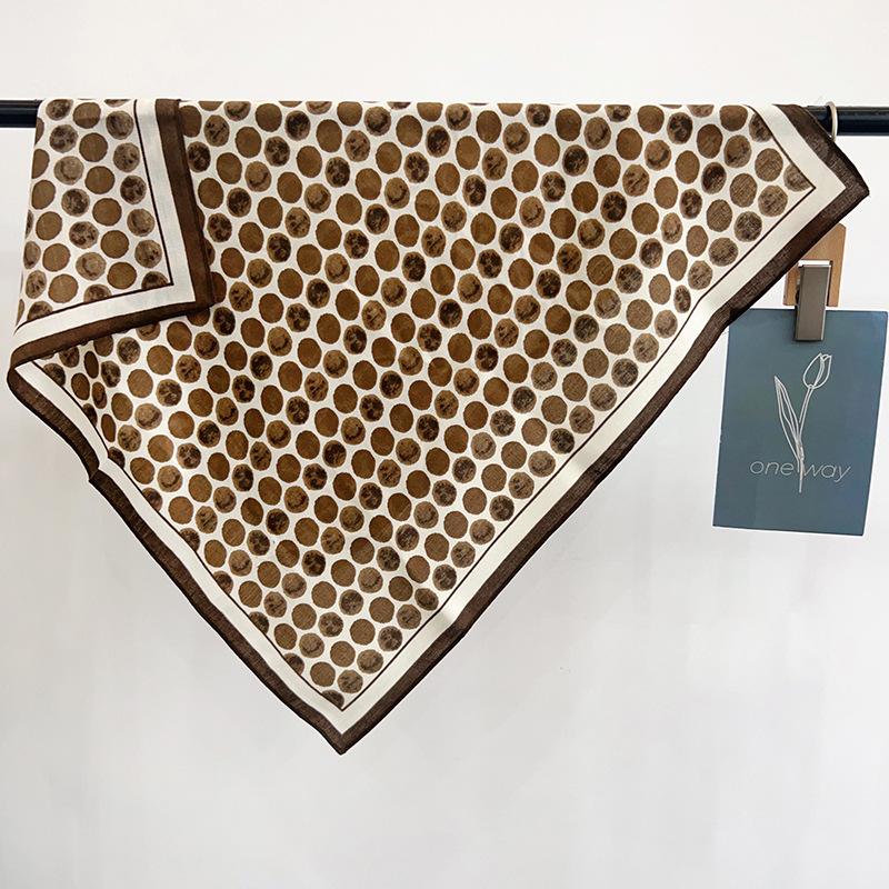 Blue Polka Dot Square Scarf Silk Scarf Neck High-end Thin Scarf Women's Autumn and Winter New Fashion Outer Shawl Scarf