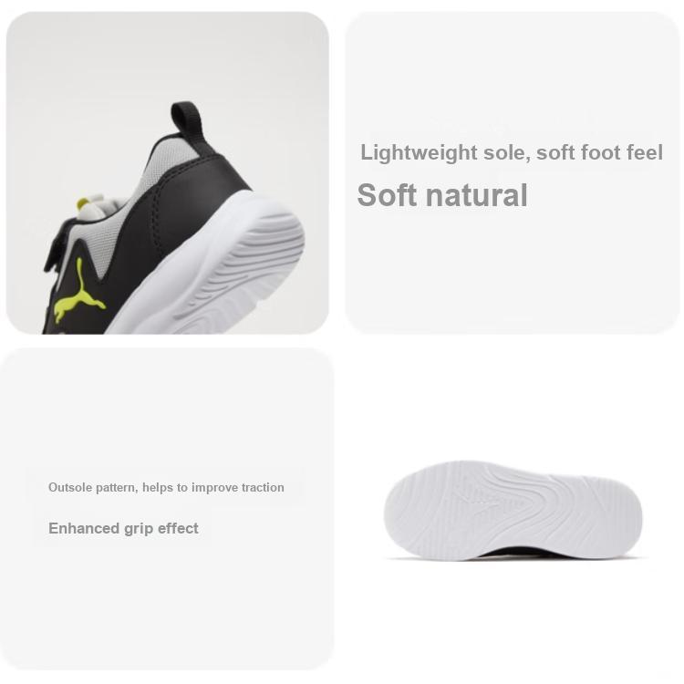 Puma Klettverschluss Strapazierfähige Low-Top Kinder Laufschuhe Kinder Laufschuhe Schwarz Grau 192971-07
