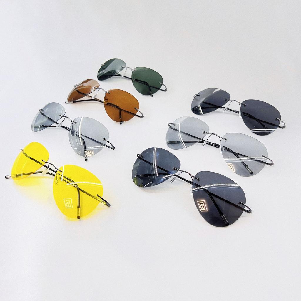 Frameless Ultra-Light Polarized Night Vision Glasses Toad Glasses High Definition Color-Changing Outdoor Sunglasses Driving Uv-Proof Sunglasses