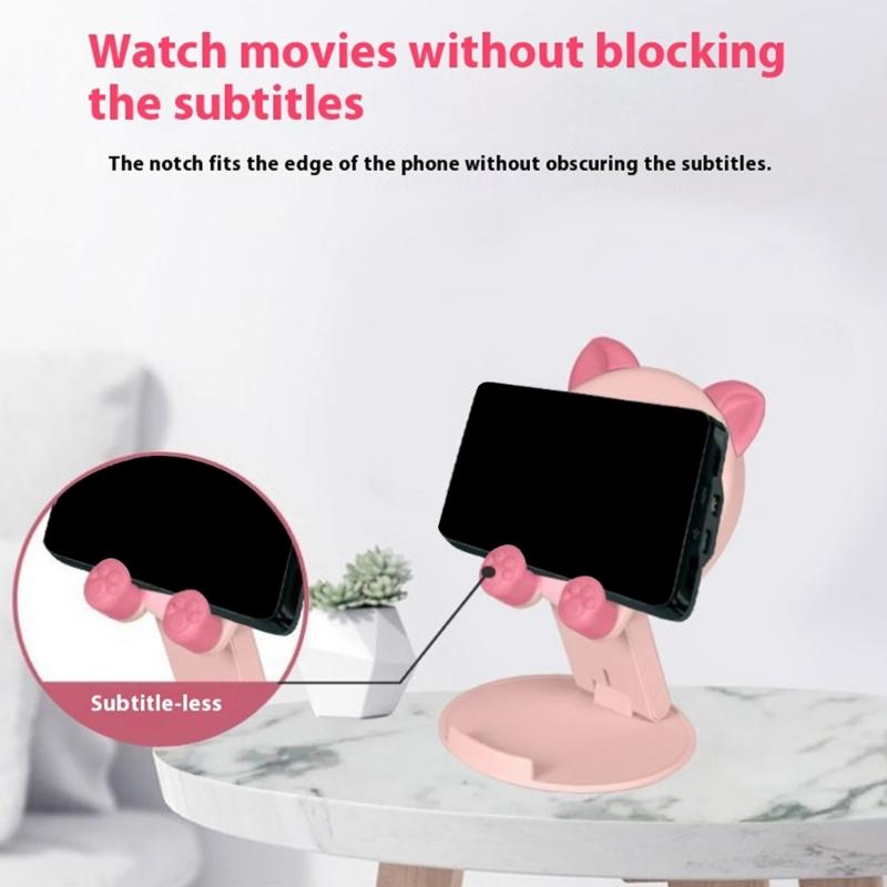 Adorable Cartoon Plastic Phone Holder Foldable Multiple Device Support Stable Desktop Organizers for Travel