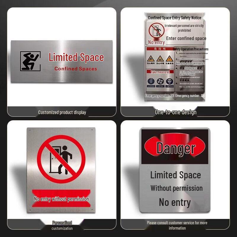 Langxi Metal Restricted Space Warning Sign
