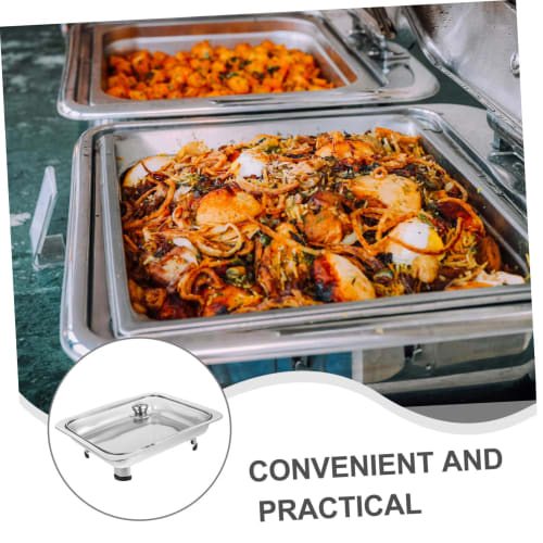 ABOOFAN Chafing Dish Buffet Set, Stainless Steel Chafer Buffet Server Food Tray Rectangular Food Pan with Lid for Weddings, Catering, and Events