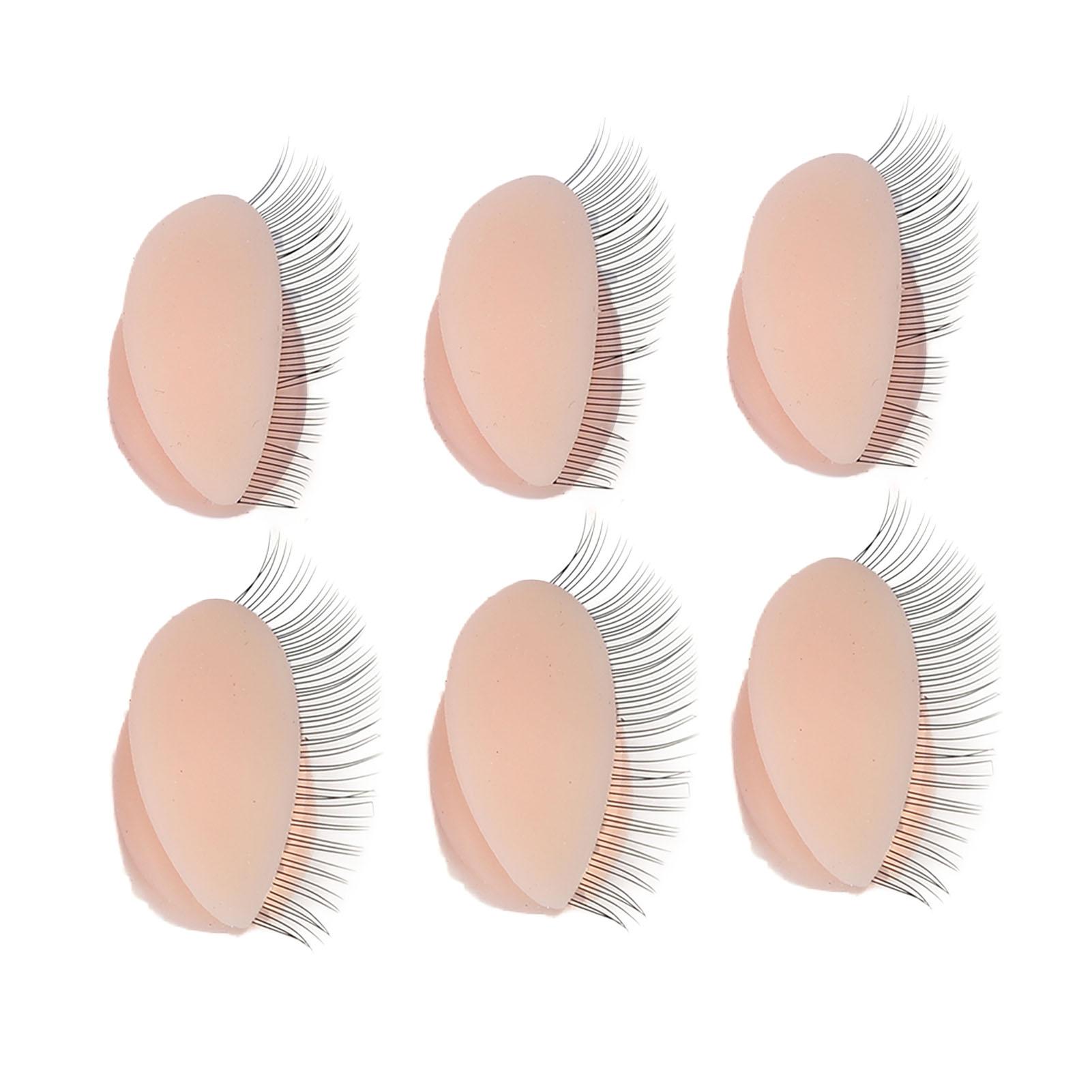 

3 пары сменных век для манекен-головы, практика наращивания ресниц, съемные веки с розовый