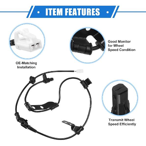 ABS Wheel Speed Sensor Compatible for Hyundai Tucson 2010-2015 2.0L 2.4L 2WD, Custom Plastic Black Rear Right Passenger Side No.95681-2S300