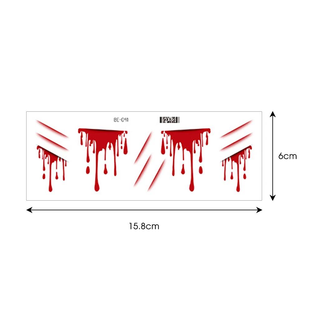 

Lasting Halloween Temporary Tattoo Sticker Cute Realistic Horror Wound Bloody Waterproof Tattoo Sticker Body Face Art DIY Makeup