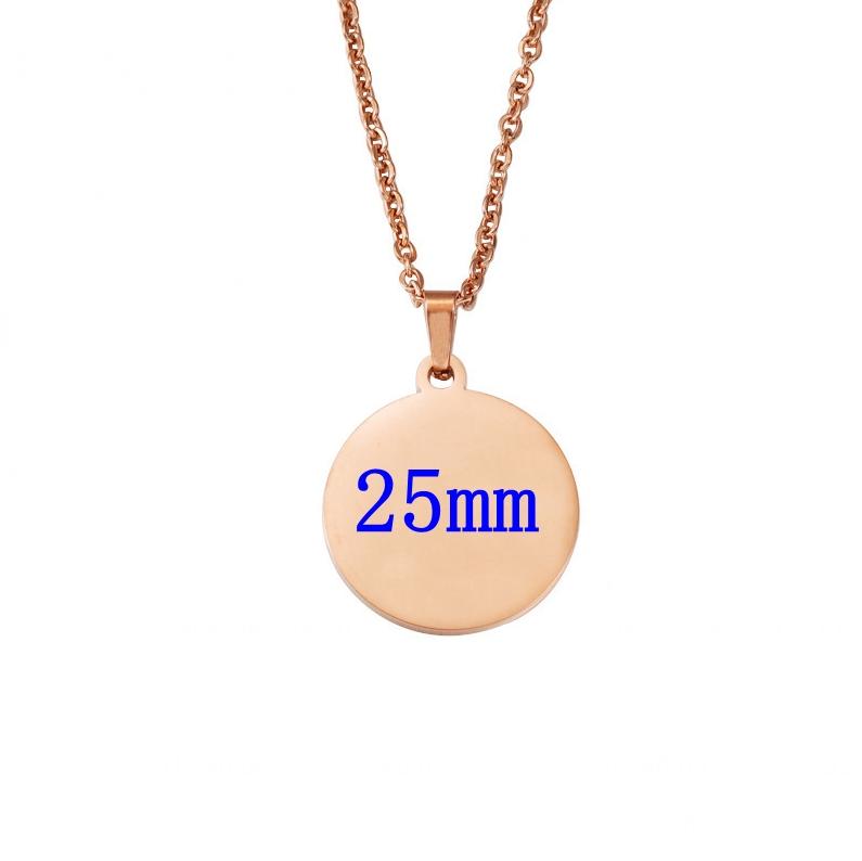 10pcs 45cm 50cm 60cm Simple 304 Stainless Steel Glossy Disc Necklace For Women Pendant Necklace