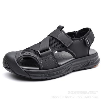 Fashion 2025 New Summer Anti-collision Wading Sandals for Men Solid Color Beach Shoes Male Fashion Casual Breathable Platform Sandal Man