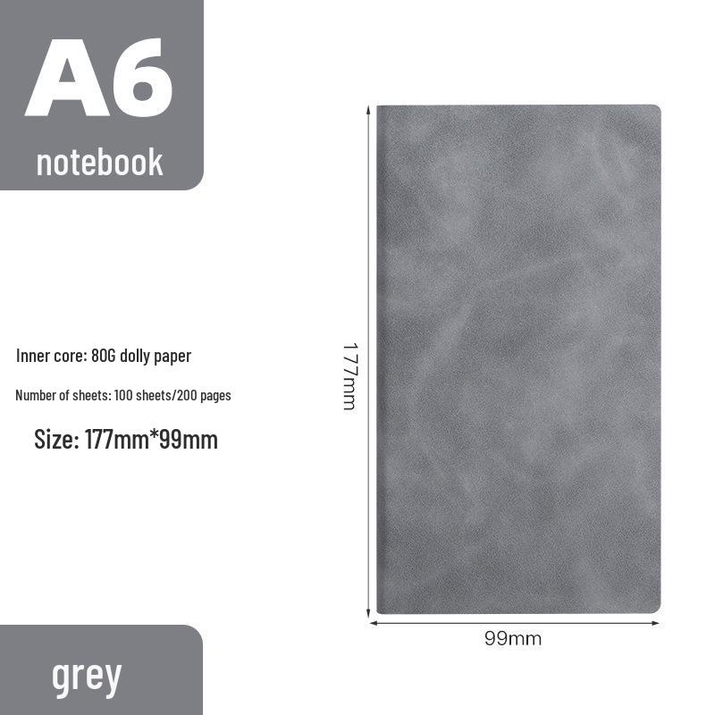 A5 Sheepskin Leather Notebook - Retro Soft Business Diary Planner with Custom Logo 200 pages