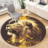 1pc Lion Majesty Office Round Area Rug, Indoor Mat Suitable ForOffice, Under Office Chairs Bedroom Living Room Home Decor, Room Deco,  n37