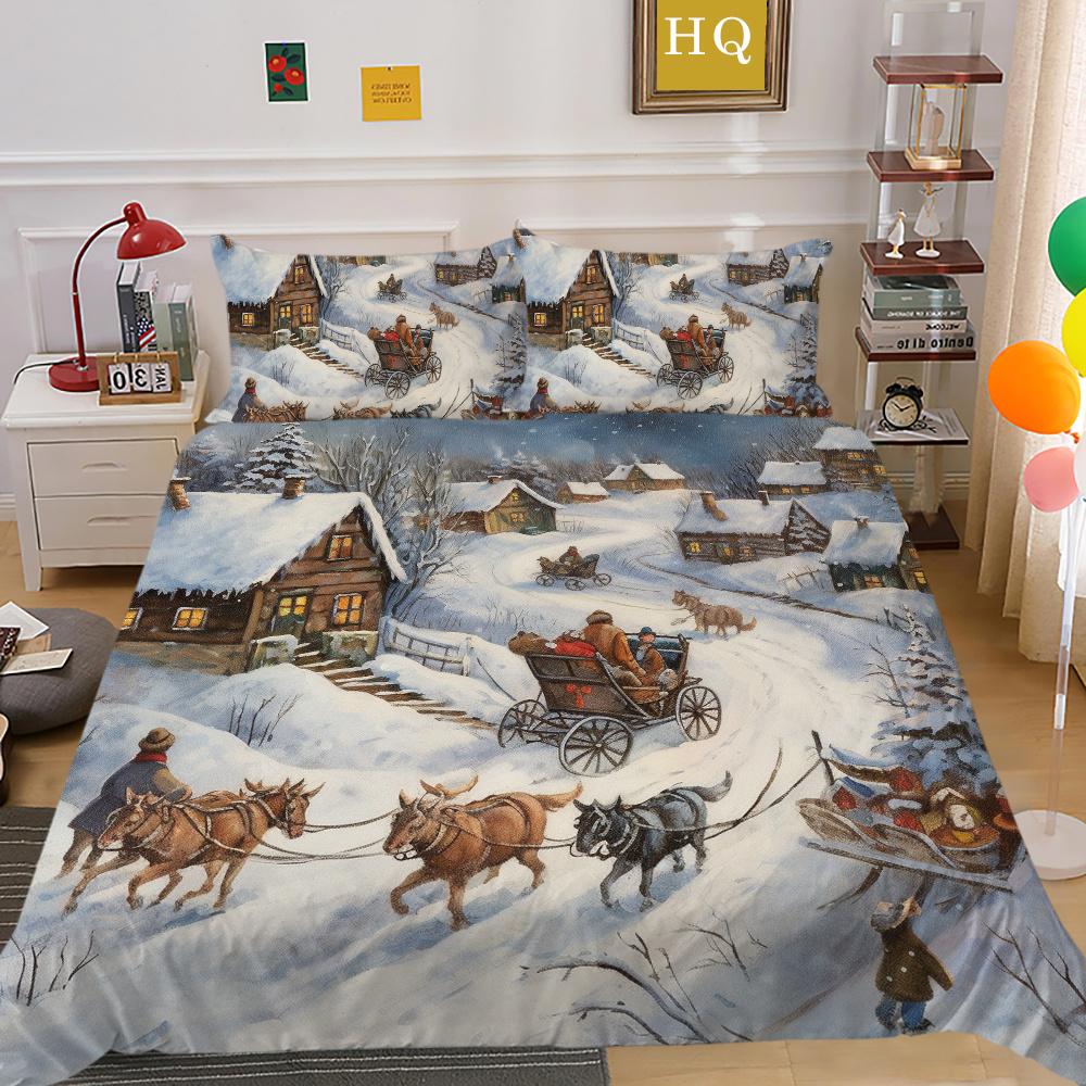 3D vánoční tisk přehozů do ložnice Dekor z mikrovlákna v plné velikosti Vysoce kvalitní designový dívčí bytový textil