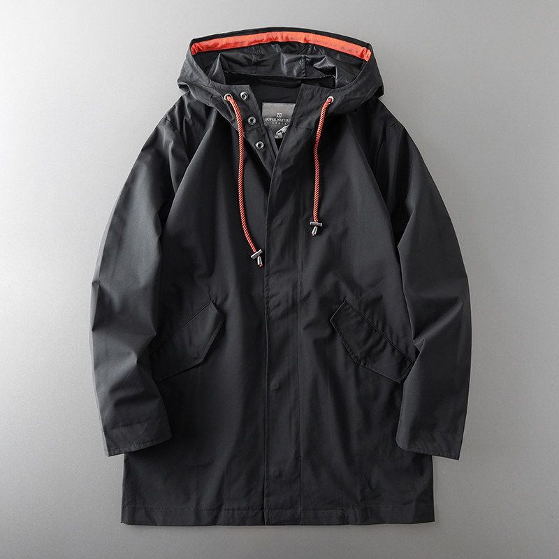 Export Original Tail Single Cut Label Soft Shell Jacket Outwear Men's Spring & Fall Windproof Waterproof Mid Length Long Length Trench Coat Men's Coat