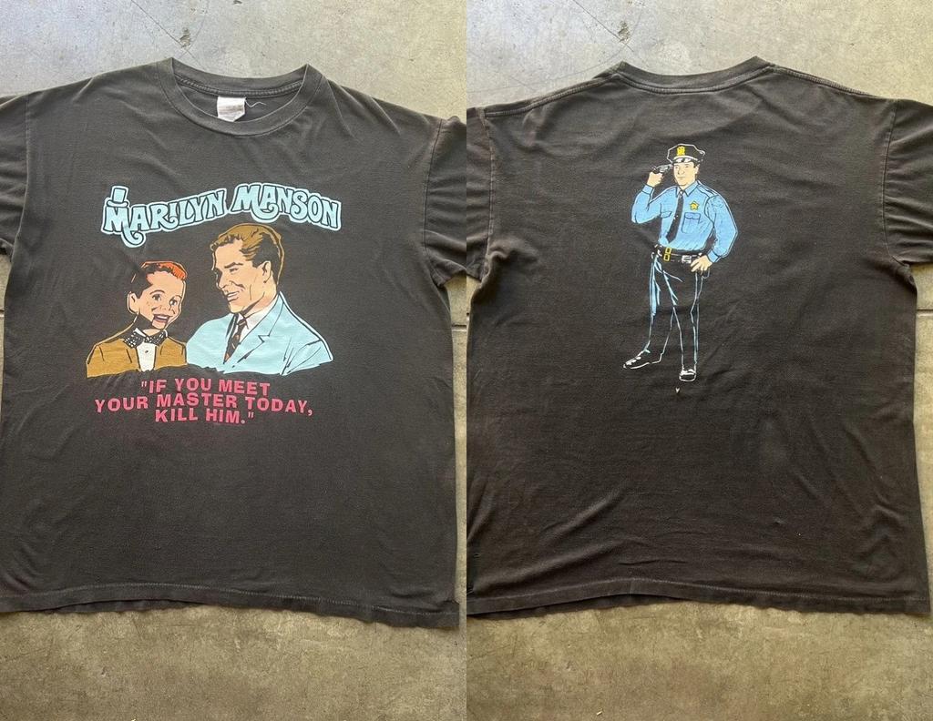 Gothic Clothing Marilyn Manson Tee Vintage Death Hype Tshirt Oversized Y2k Vintage 90s Tshirts Cotton Streetwear Tees Unisex