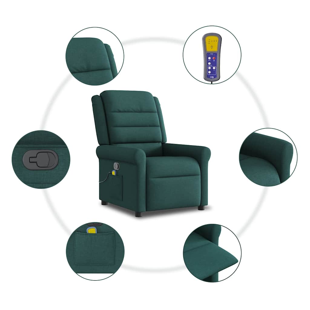 Massage Chair Dark Green Fabric