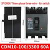 DELIXI CDM10-100/3300 Three-Phase Circuit Breaker, 100A 80A 60A, 3P Air Switch
