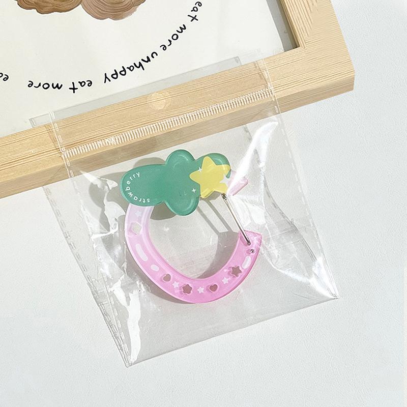 Acrylic Hollow Fruit Shape Trinkets Keychain Bag Charm Accessory Carabiner Backpack Pendant Handbook Decoration Gifts Keyring