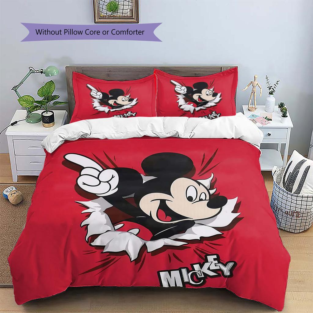 Retro American Comic Book Style Mickey Mouse Themed Pattern The Perfect Choice for Decorating A Child's Bedroom Warm Bedding Set