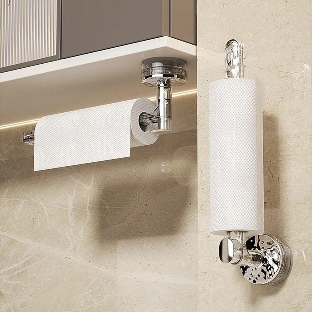 

Стойка для хранения пищевой пленки с присоской, противоскользящая подставка для рулонов полотенец, держатель для салфеток на кухне, кладовая