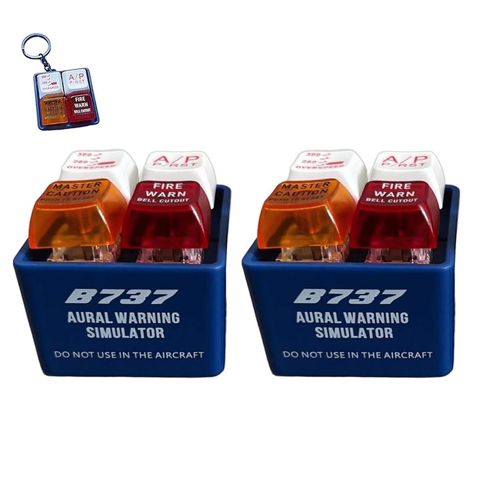 

Pilot and Crew Alert Keychain with Light Aviation Cockpit Safety Button 4 Sounds Emergency Alert Keychains for Travel Airplane