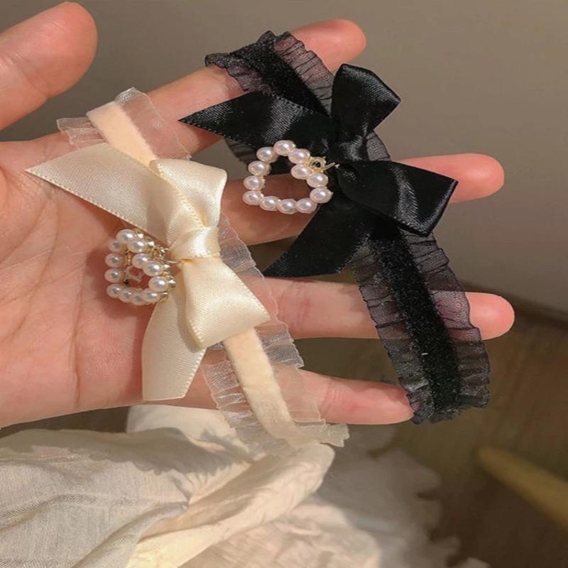 Women's Cute Collar Lolitas Handmade Vintage Lace Heart Choker For Women Gothic Bow Knot Necklace Girls Uniform Accessories