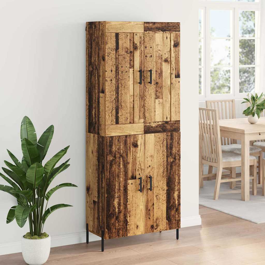 Highboard 2 pcs Reclaimed Wood Wood Based Material