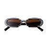 Vintage Leopard Small Oval Sunglasses Women Men Designer Retro Narrow Frame Rectangle Sunglasses UV Lentes  Mujer S20871G