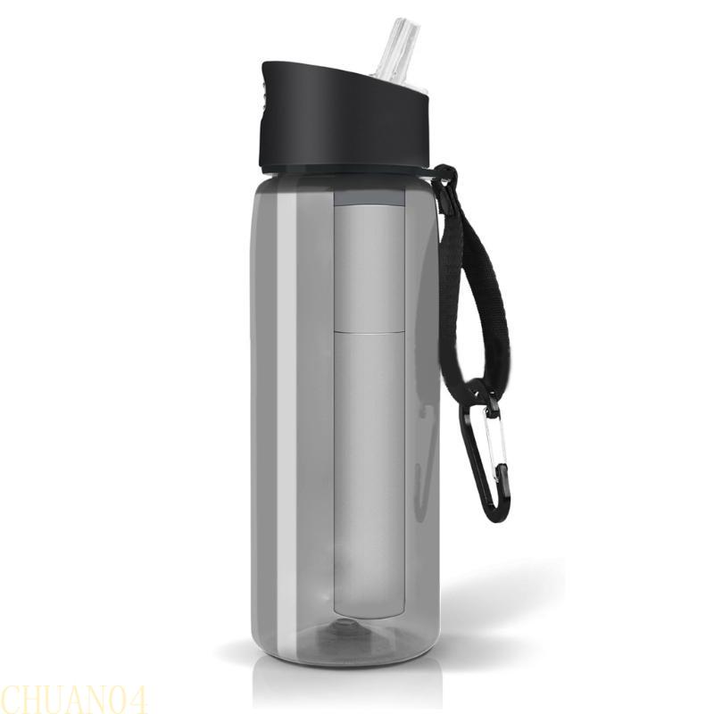 A1A2 Filtered Water Bottle, 0.01-Micron Water Filter Bottle Reusable Reusable Water Purifier Bottle for Hiking Travel Camping