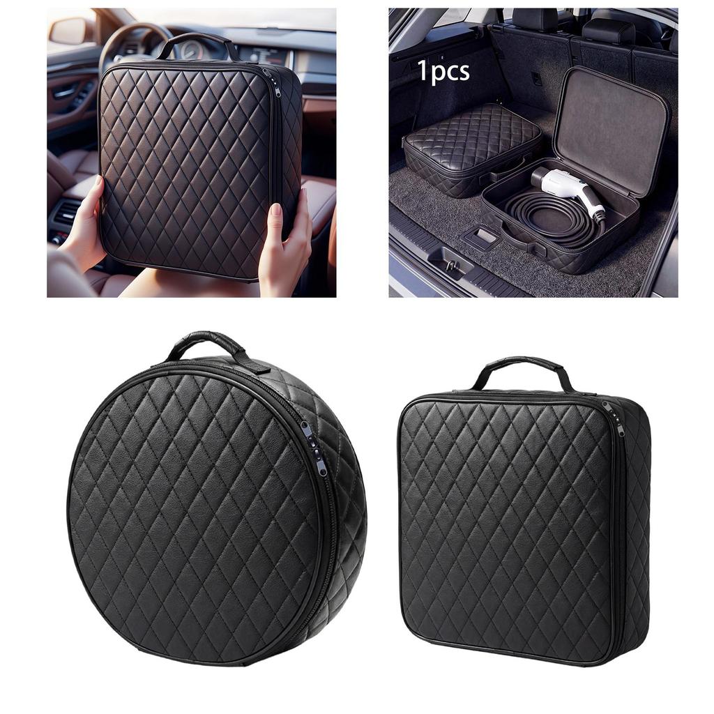 Storage Bag, Electric Vehicle Charging , PU Leather, Organizer