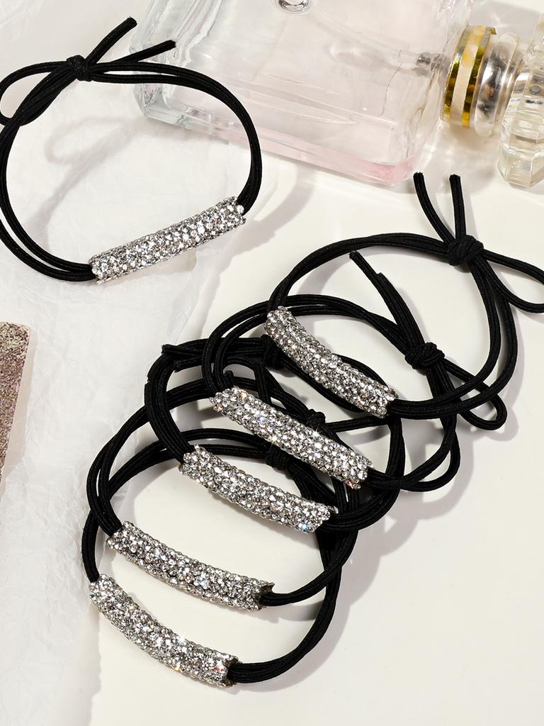 10/15 Pcs Cyrstal Shiny Ponytail Holder,Rhinestone Hair Ties for Women,Elastic Hair Rope Hairband Fashion Bling Hair Accessories