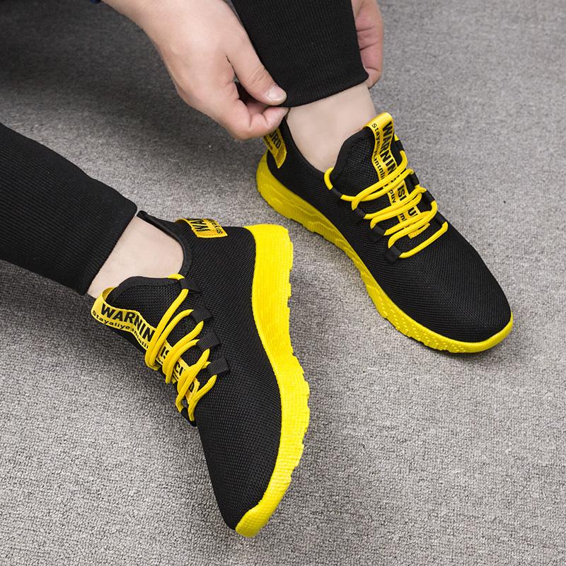 Męskie Lekkie Oddychające Codzienne Buty Sportowe Letnie Nowe Sznurowane Outdoor Antypoślizgowe Miękka Podeszwa Siatkowe Buty do Biegania Męskie Sneakersy