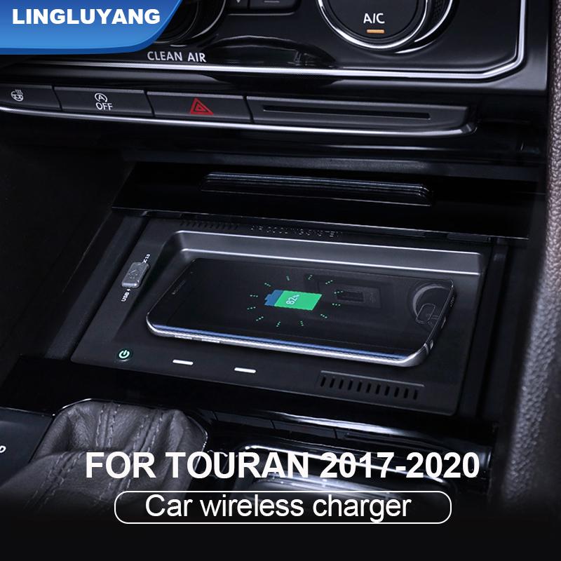 Car QI Wireless Charging Phone Charger Wireless Mobile Charger Fast Charging Plate Accessories for VW Teramont 2017 2018