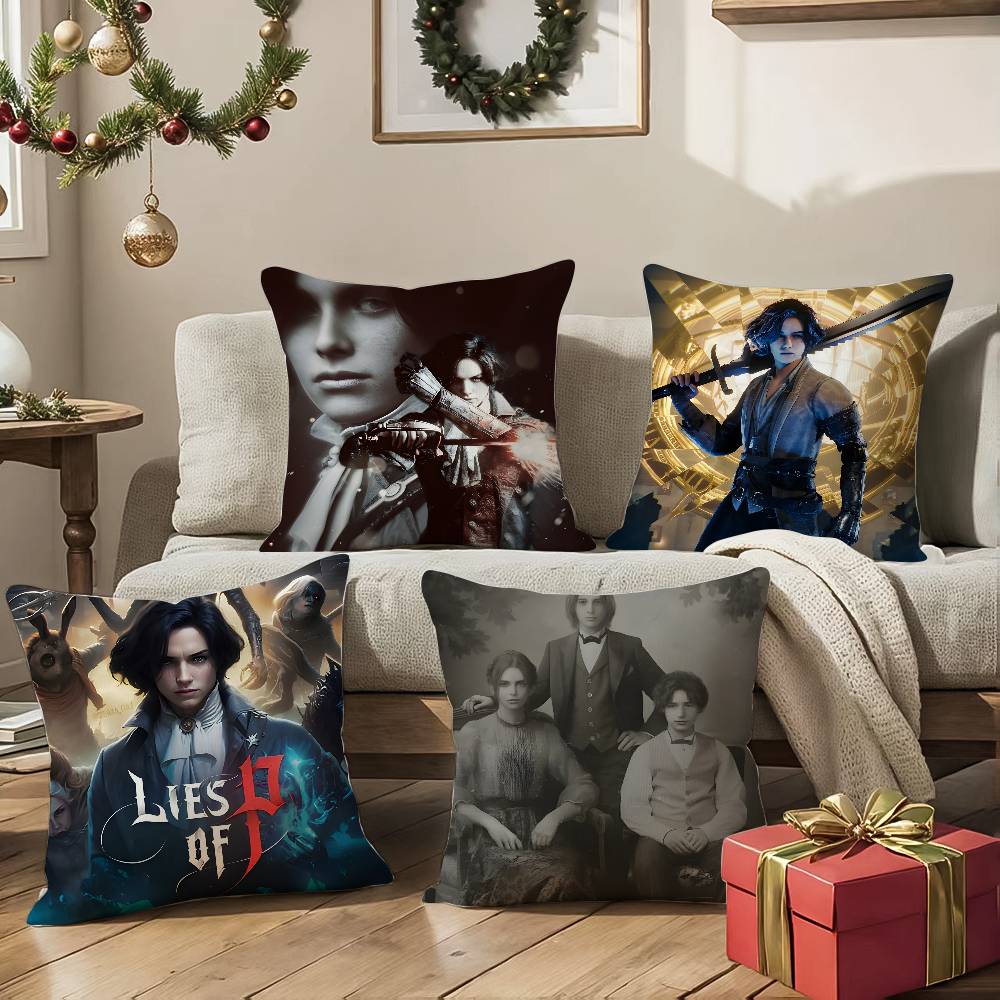 Spiel Lies Of P-P Heißer Cartoon Kissenbezug Milbendicht Kissenbezug Unsichtbarer Reißverschluss Seidiger Kurzplüsch Sofakissenbezug