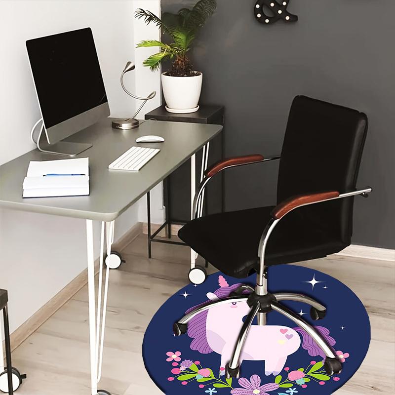 1pc Office Carpet Chair Mats Unicorn Fantasy Night Flowers Perfect for Decorating Office Chairss, Or Bedrooms.YDT485