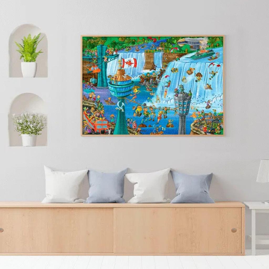 D-Toys 1000-piece Jigsaw Puzzle, 61218-CC14, Cartoon Collection: Niagara Falls, 47 X 68 Cm