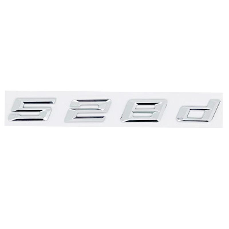 Neues Schriftart Numerisch & Buchstabe ABS Emblem für BMW 5er E39 E60 E61 F10 F11 G30 - 520d 523d 525d 530d 535d 540d Kofferraum Logo Aufkleber pu2